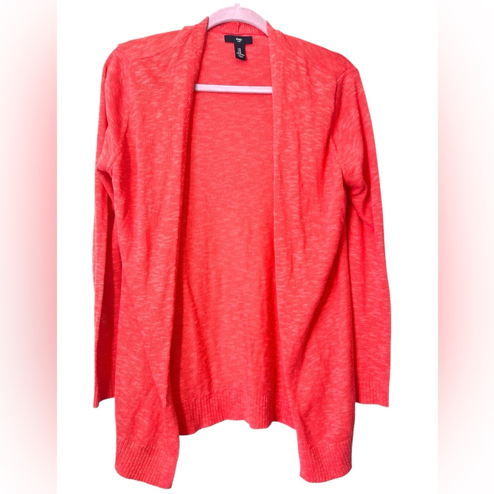 GAP Factory Women's Open Cardigan Size M Coral Lightweight Office